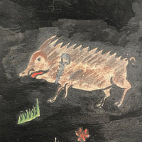 German 1943 R. Schmidt Woodland Animals Mixed Media Drawing
