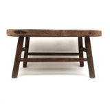 Beautifully Constructed Antique Cricket Stool with Carved Stretchers