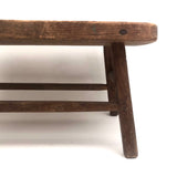 Beautifully Constructed Antique Cricket Stool with Carved Stretchers