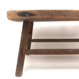 Beautifully Constructed Antique Cricket Stool with Carved Stretchers