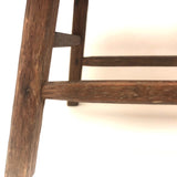 Beautifully Constructed Antique Cricket Stool with Carved Stretchers
