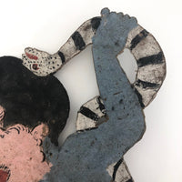 Indonesian Antique Wayang Kulit Shadow Puppet with Snake and Pitchfork