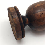 Checkerboard Parquetry Treen Egg Shaped Finial