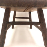 Beautifully Constructed Antique Cricket Stool with Carved Stretchers