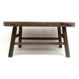 Beautifully Constructed Antique Cricket Stool with Carved Stretchers