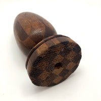 Checkerboard Parquetry Treen Egg Shaped Finial