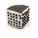 Pratt & Farmer Black Glass Beaded Pin Cube