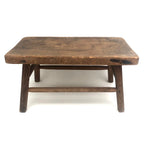Beautifully Constructed Antique Cricket Stool with Carved Stretchers