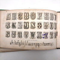 1858 American Text Book for Letters Penmanship Instruction with Lots of Alphabets