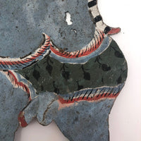 Indonesian Antique Wayang Kulit Shadow Puppet with Snake and Pitchfork