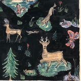 German 1943 R. Schmidt Woodland Animals Mixed Media Drawing