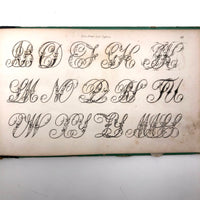 1858 American Text Book for Letters Penmanship Instruction with Lots of Alphabets