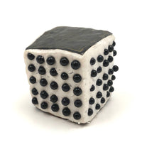 Pratt & Farmer Black Glass Beaded Pin Cube