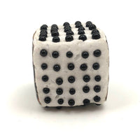 Pratt & Farmer Black Glass Beaded Pin Cube