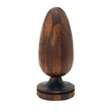 Checkerboard Parquetry Treen Egg Shaped Finial