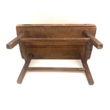 Beautifully Constructed Antique Cricket Stool with Carved Stretchers