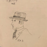 Many Faces, 1922 Pencil Drawings on Bank Stationary, Bedford Iowa