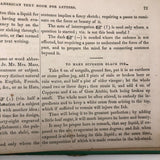1858 American Text Book for Letters Penmanship Instruction with Lots of Alphabets