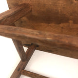 Beautifully Constructed Antique Cricket Stool with Carved Stretchers