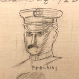 Many Faces, 1922 Pencil Drawings on Bank Stationary, Bedford Iowa