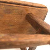 Beautifully Constructed Antique Cricket Stool with Carved Stretchers