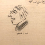 Many Faces, 1922 Pencil Drawings on Bank Stationary, Bedford Iowa