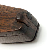 Shoe-Shaped Antique Wooden Snuff Box with Puzzle Lid