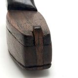 Shoe-Shaped Antique Wooden Snuff Box with Puzzle Lid