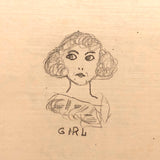 Many Faces, 1922 Pencil Drawings on Bank Stationary, Bedford Iowa