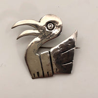 Sterling Silver Peruvian Bird-Shaped Pin in the Manner of Graciella Laffi