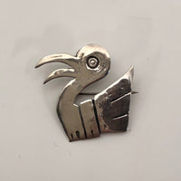 Sterling Silver Peruvian Bird-Shaped Pin in the Manner of Graciella Laffi
