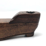 Shoe-Shaped Antique Wooden Snuff Box with Puzzle Lid