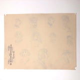 Many Faces, 1922 Pencil Drawings on Bank Stationary, Bedford Iowa