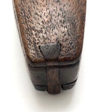 Shoe-Shaped Antique Wooden Snuff Box with Puzzle Lid