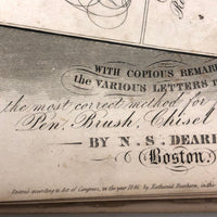 1858 American Text Book for Letters Penmanship Instruction with Lots of Alphabets