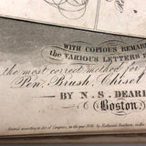 1858 American Text Book for Letters Penmanship Instruction with Lots of Alphabets