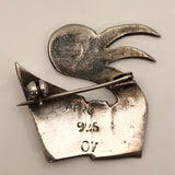 Sterling Silver Peruvian Bird-Shaped Pin in the Manner of Graciella Laffi