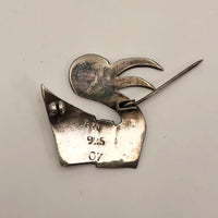 Sterling Silver Peruvian Bird-Shaped Pin in the Manner of Graciella Laffi