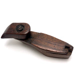 Shoe-Shaped Antique Wooden Snuff Box with Puzzle Lid