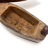 Shoe-Shaped Antique Wooden Snuff Box with Puzzle Lid