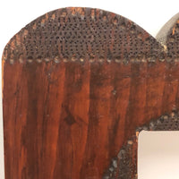 Charming Old Folk Art Frame with Three Arches (with glass)