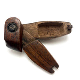 Shoe-Shaped Antique Wooden Snuff Box with Puzzle Lid