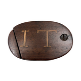 IT! Swivel Lid Antique Treen Snuff Box with Perfect Inlaid Monogram