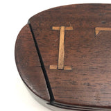 IT! Swivel Lid Antique Treen Snuff Box with Perfect Inlaid Monogram