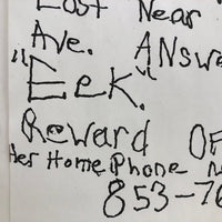 Vintage Mimeographed Missing Cat Flier