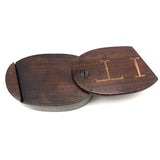 IT! Swivel Lid Antique Treen Snuff Box with Perfect Inlaid Monogram