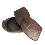 IT! Swivel Lid Antique Treen Snuff Box with Perfect Inlaid Monogram