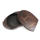 IT! Swivel Lid Antique Treen Snuff Box with Perfect Inlaid Monogram