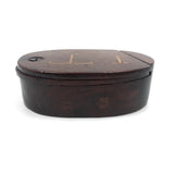 IT! Swivel Lid Antique Treen Snuff Box with Perfect Inlaid Monogram