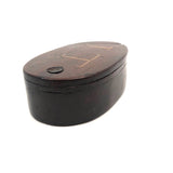 IT! Swivel Lid Antique Treen Snuff Box with Perfect Inlaid Monogram